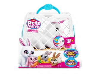 Jucarie interactiva Iepuras Mama Bunny Baby Surprise, peste 10 sunete si reactii, Pets Alive, Zuru