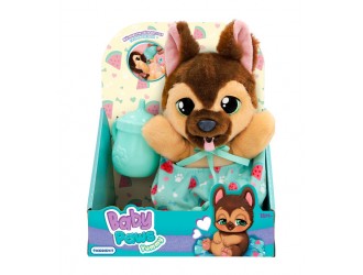 Jucarie de plus Catelus ciobanesc german in gentuta 17,8cm, cu accesorii, seria Yummy Baby Paws