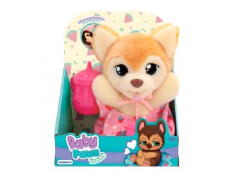 Jucarie de plus Catelus Pomeranian Spitz in gentuta 17,8cm, cu accesorii, seria Yummy Baby Paws