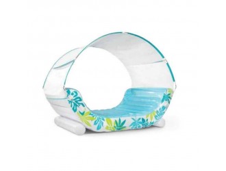 Saltea gonflabila pluta cu baldachin 224x150x165cm "Tropical lounge", pana la 200kg, INTEX