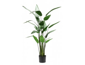 Planta artificiala Heliconia in ghiveci, 125cm, 22 frunze
