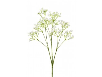 Ramura cu flori Gypsophila artificiala, alba, 68cm