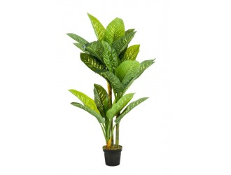 Planta Dieffenbachia artificiala, 3 tulpni, 150 cm, cu 26 frunze