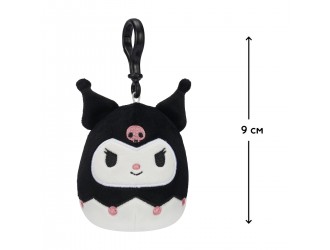 Breloc jucarie de plus 9 cm, Kuromi, Squishmallows Hello Kitty
