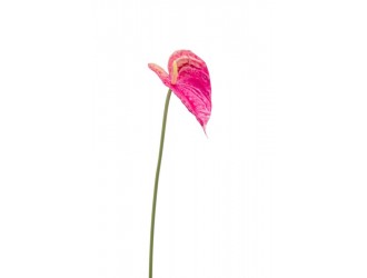Anthurium artificial catifelat, roz, tulpina, 50cm