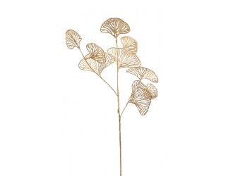 Ginkgo artificial schelet auriu, ramura, 66cm