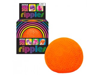 Jucarie minge antistres NeeDoh, seria Super, portocalie cu cerculete, 11cm