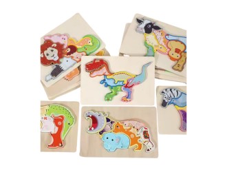 Puzzle din lemn Animale diverse tipuri ZJA359681