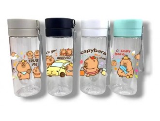 Sticla de apa copii cu capybara, plastic rezistent