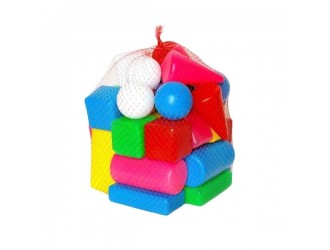 Set constructie copii 12 piese, blocuri mari colorate din plastic