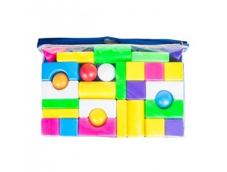 Set constructie copii 30 piese, blocuri mari colorate din plastic