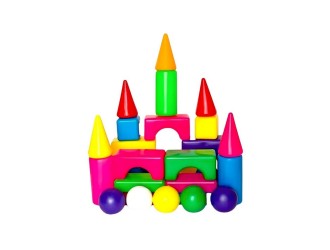 Set constructie copii 43 piese, blocuri mari colorate din plastic