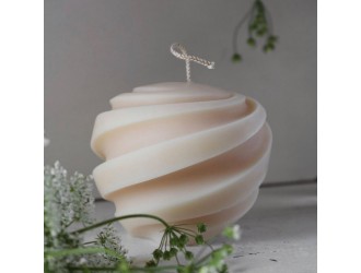 Lumanare parfumata Sfera cu dungi mare 8,5x7,3 cm  (divers culori si arome)