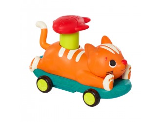 Masinuta cu inertie, apasa si merge, Pisic oranj, Battat