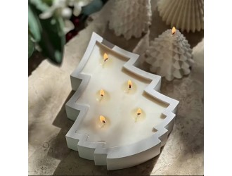 Lumanare parfumata in forma de gips BRADUT cu 5 fitile 15x12 cm. 300 g