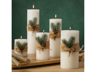 Lumanare parfumata Cilindru cu decor 15x5 cm