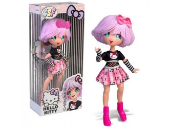 Papusa Teddy Rock cu 15 articulatii, 19,5cm seria Hello Kitty, 4SF Manga Dolls
