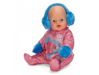 Papusa bebelus Emma Baby Born in costum de iarna, 43 cm, cu accesorii