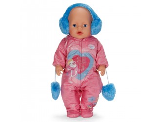 Papusa bebelus Emma Baby Born in costum de iarna, 43 cm, cu accesorii