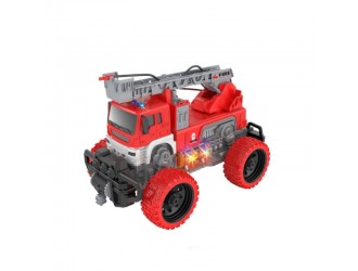 Camion de pompieri cu roti mari, furtun de apa, inertie, lumini si sunete, 1:16, JSTOYS, ZJA327123