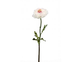 Floare artificiala Ranunculus tip spray, crem/roz, 50 cm