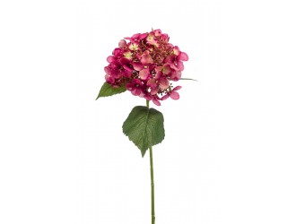 Floare artificiala Hortensie (Hydrangea) tip spray, fuchsia, 50 cm