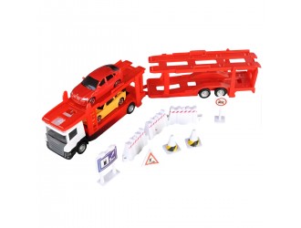 Macheta auto Autotransportator Scania cu 2 masini si accesorii TechnoDrive