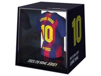 Figurina Football replica mini tricou – FC Barcelona: Lamine Yamal nr. 10, cu vitrina acrilica