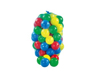  Set bile colorate pentru piscina copii, 100 bucati, diametru 60 mm, in plasa, multicolor