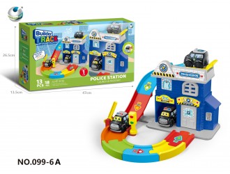 Set de joaca interactiv "Builder Track - Police Station", rampa de lansare si pista, ZJA383264, 18 luni+