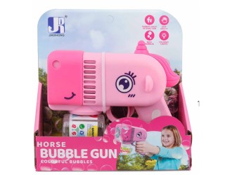 Pistol de facut baloane de sapun Unicorn Roz ZJA335705, design ergonomic, 3 ani+