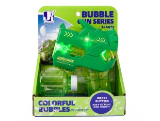 Pistol automat de facut baloane de sapun cu lumini ZJA361276, distractie interactiva, 3 ani+,verde