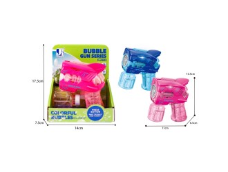 Pistol automat de facut baloane de sapun cu lumini, Roz, ZJA361278, 3 ani+