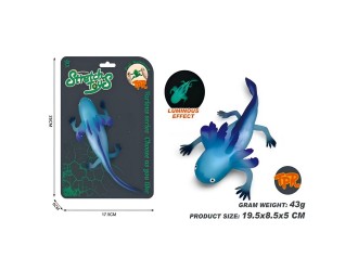 Figurina elastica Axolotl fosforescenta, straluceste in intuneric, 19.5 cm, ZJA390848, 3 ani+