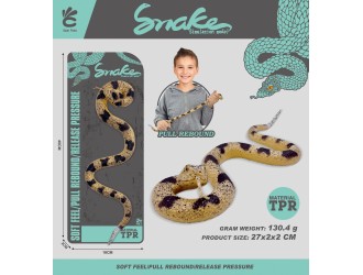 Figurina elastica Sarpe cu clopotei, jucarie senzoriala antistres, 27 cm, ZJA390863, 3 ani+