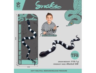 Figurina elastica Sarpe Bandy-Bandy, jucarie senzoriala antistres, 40 cm, ZJA390866, 3 ani+