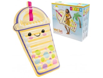 Saltea gonflabila Intex Bubble Tea, corp transparent,173x99x20 cm, max. 100 kg, cod 58738