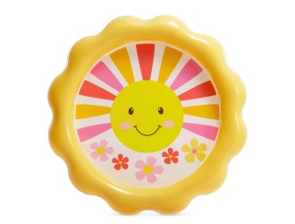 Piscina gonflabila pentru copii Intex Sunny Days, cu jet de apa circular, 104x13 cm, 59 L, 2+ ani, cod 56126