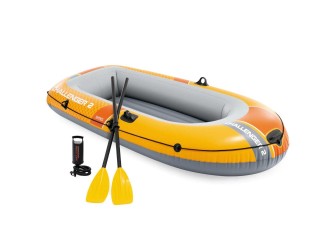 Barca gonflabila Intex Challenger 2, set complet cu vasle si pompa, 236x114x41 cm, max. 200 kg, cod 66312