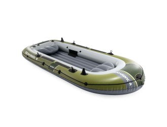 Barca gonflabila Intex Seahawk 4, set complet cu vasle si pompa, 351x145x48 cm, max. 480 kg, cod 66334