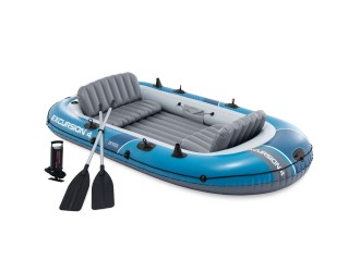 Barca gonflabila Intex Excursion 4, set complet cu vasle si pompa,315x165x43 cm, max. 500 kg, cod 66324