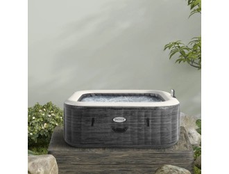 Spa gonflabil cu hidromasaj Greystone Deluxe, 211x211x71 cm, 795 L, 4 persoane, Intex (28450)
