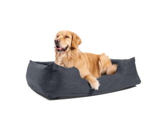 Pat gonflabil pentru animale de companie cu pompa, 97x74x23 cm, max. 22.7 kg, Intex (48702)