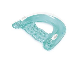 Scaun gonflabil cu manere si suport pentru pahare, 152x99 cm, max. 100 kg, Albastru, Intex (58859)