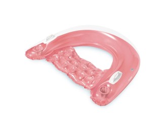 Intex Scaun gonflabil Intex pentru piscina, cu spatar, manere si suport pahare, 152x99 cm, cod 58859, Roz