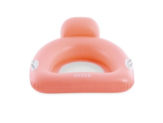 Fotoliu gonflabil pentru apa cu spatar si manere, 114x107 cm, max. 100 kg, Intex (56801), roz