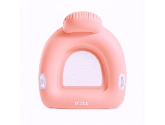 Fotoliu gonflabil pentru apa cu spatar si manere, 114x107 cm, max. 100 kg, Intex (56801), roz