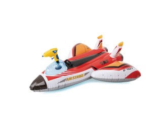 Pluta gonflabila Avion cu pistol de apa, 117x117 cm, max. 40 kg, Rosu, 3+ ani, Intex 57536