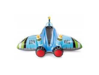 Pluta gonflabila Avion cu pistol de apa, 117x117 cm, max. 40 kg, Albastru, 3+ ani, Intex 57536