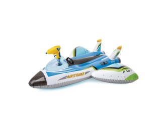 Pluta gonflabila Avion cu pistol de apa, 117x117 cm, max. 40 kg, Albastru, 3+ ani, Intex 57536